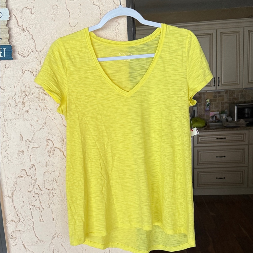 Lilly Pulitzer Sunny Yellow V-Neck Tee